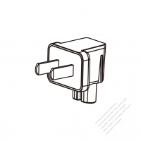 Adapter Plug, China Angle Type to IEC 320 C7 Female Connector 2 to 2-Pin 2.5A 250V
