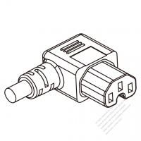 Europe IEC 320 C15 Connectors 3-Pin Angle (Right) 10A 250V