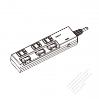 Japanese Type Power Strip 2-Pin 3 outlets