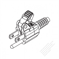 USA/Canada NEMA 5-15P Straight AC Plug, 2 P/ 3 Wire Grounding 15A 125V