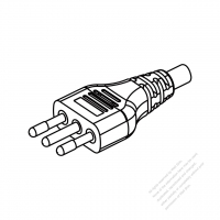Italy 3-Pin Plug/ Cable End Cut AC Power Cord - Molding PVC 1.8M (1800mm) Black  (H03VV-F  3G 0.75mm2 )