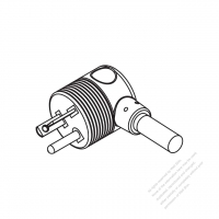 USA/Canada NEMA 5-20P Elbow AC Plug, 2 P/ 3 Wire Grounding 20A 125V