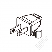 Adapter Plug, USA Angle Type to IEC 320 C7 Female Connector 2 to 2-Pin 7A 125V
