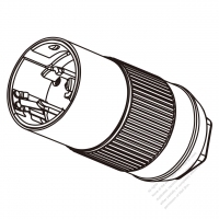 USA/Canada Marine Shore (NEMA) 4-Pin Straight blade plug. 3 P, 4 Wire Grounding, 3 Phase, 50A 250V