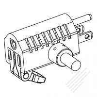 USA/Canada NEMA 5-15P/15R T Shape AC Plug, 2 P/ 3 Wire Grounding 15A 125V