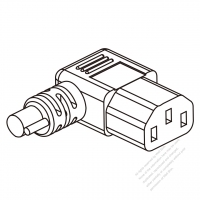 IEC 320 C13 Connectors 3-Pin Angle 10A 125/250V