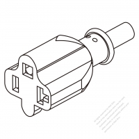 USA/Canada AC Connector 3-Pin (NEMA 5-15R/20R) Straight Blade Grounding Connector 13A/15A/20A 125V