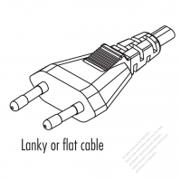 Norway 2-Pin Straight AC Plug, 2.5A 250V