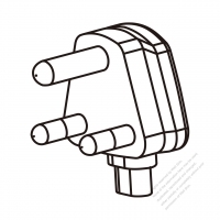 Adapter Plug, South African Angle Type to IEC 320 C1 Female Connector 3 to 2-Pin 0.2A