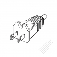 USA/Canada NEMA 1-15P Straight AC Plug, 2 P/ 2 Wire Non-Grounding, 15A 125V