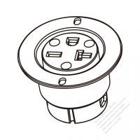 USA/Canada NEMA 6-15R/6-20R Outlet, 2 P 3 Wire Grounding 15A/20A 250V