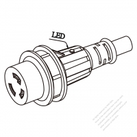 Marine Shore Twist Locking Waterproof Connector (NEMA L5-30R) 2P, 3 Wire Grounding 30A 125V