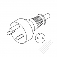 Denmark 3-Pin Straight AC Plug, 10~16A 250V