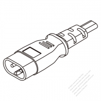 IEC 320 C7 Connectors 2-Pin Straight (Polarity ) 2.5A/10A/13A 250V