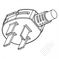 China 4-Pin 3 phases AC Plug, 25A