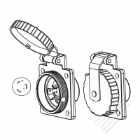 USA/Canada Marine Grade Twist Locking Inlet NEMA L5-20P 316 Stainless Steel, Watertight Cap, 20A 125V