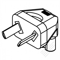 Adapter Plug, Argentina Angle Type to IEC 320 C7 Female Connector 2 to 2-Pin 2.5A 250V