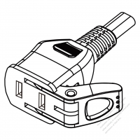 USA/Canada AC Connector 2-Pin Straight Blade, NEMA 1-15R 13A/15A 125V