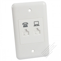 Taiwan/USA Wall Plate Receptacle RJ45 +RJ11 each