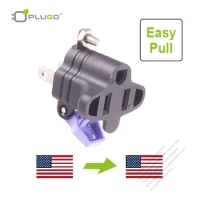 USA 3 Pin to USA 2 Pin Adaptor Easy-Pull