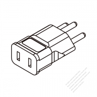 Switzerland Adapter Plug to NEMA 1-15R Connector 3 to 2-Pin