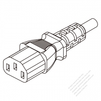 Japan IEC 320 C13 Connectors 3-Pin Straight 15A 125V