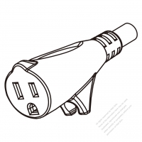 USA/Canada AC Connector 3-Pin (NEMA 5-15R) Straight Blade Grounding Connector 13A/15A 125V