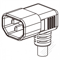 Europe IEC 320 Sheet E (C14) Plug Connectors 3-Pin Angle 10A 250V