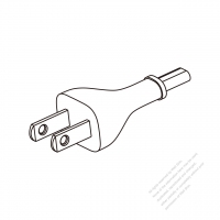 Taiwan/ Japan 2-Pin 2 wire Straight AC Plug