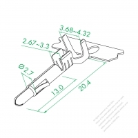 EM-130 (O 2.1 Needle Type Hook Male Terminal )