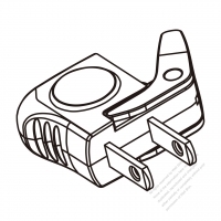 Adapter Plug, US NEMA 1-15P plug to 1-15R Connector, 2 to 2-Pin