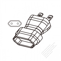 Adapter Plug, USA (NEAM 2-15P) plug to Europe connector 2 to 2-Pin 15A 250V