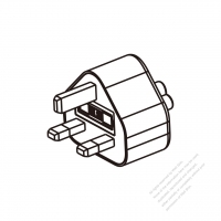 Adapter Plug, UK Plug to IEC 320 C5 Female Connector 3 to 3-Pin 2.5A 250V