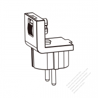 Adapter Plug, European Angle Type to IEC 320 C7 Female Connector 2 to 2-Pin 2.5A 250V