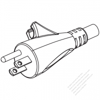 USA/Canada NEMA 5-15P Straight AC Plug, 2 P/ 3 Wire Grounding 15A 125V