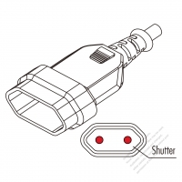 Europe AC Connector 2-Pin 2.5A 250V