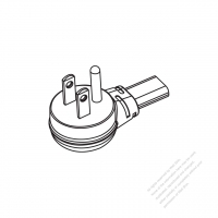 USA/Canada NEMA 5-15P Elbow AC Plug, 2 P/ 3 Wire Grounding 15A 125V