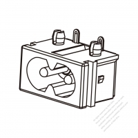 IEC 320 (C8) 家電製品用ACソケット・2.5/5A 250V