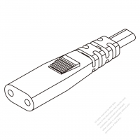 台湾AC電源 2 P コネクタ・IEC 320 C1 ・0.2A 125V