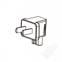 ACアダプタ・(ミニ) 中国L 形プラグ変換 IEC 320 C7 メガネ型コネクタ・2 P->2 P・2.5A 250V