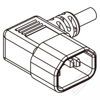 ロシア AC電源 3-ピン コネクタ（オス）・IEC 320 Sheet E・ L形・ 10A 250V