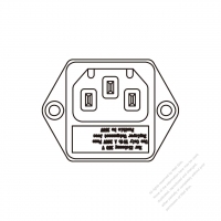 IEC 320 (C14) 家電製品用ACソケット・ ネジ穴付・ 10A 250V