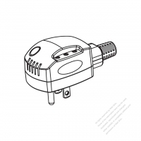 北米 NEMA 5-15P・タイムー制御タイプ・2 P + 接地・L 形 AC プラグ・15A 125V