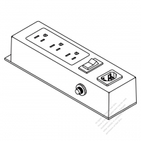 IEC 320電源タップ  1個C14・NEMA 5-15R 3 P・ 3個口・ 15A 125V