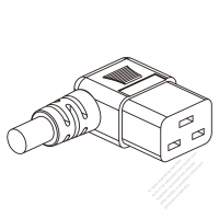 AC電源 3-ピンコネクタ・IEC 320 C19 ・右 L形・10A/13A/15A/ 20A /125・250V・16A 250V