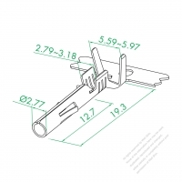 2.0 針形とげメス端子(大きい口)(ダブルワイヤー)