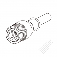 丸 3-ピン プラグ・ 適用電線: 黄色22AWG*3C (ø5.8mm)