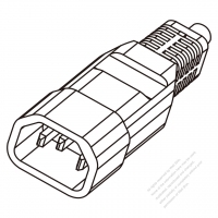 北米 AC電源 3-ピン コネクタ（オス）・IEC 320 Sheet E・ストレート形・10A 250V