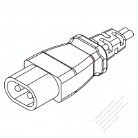 欧州 AC電源 2 P コネクタ(オス）・IEC 320 C1・0.2A 250V