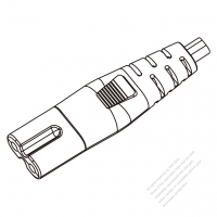 中国AC電源 2 P コネクタ・IEC 320 C7 ・ストレート形・2.5A 250V